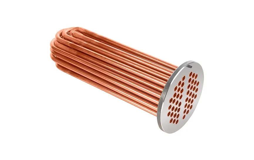 Copper tube bundle tank heater from Armstrong Fluid Technology, part of Calpacific’s heat transfer solutions in California.